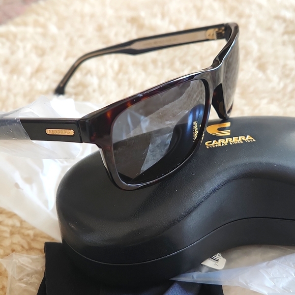 NWT Carrera Men's Dark Tortoise Sunglasses With Case & Cleaning Cloth πΆ π π - Picture 3 of 16